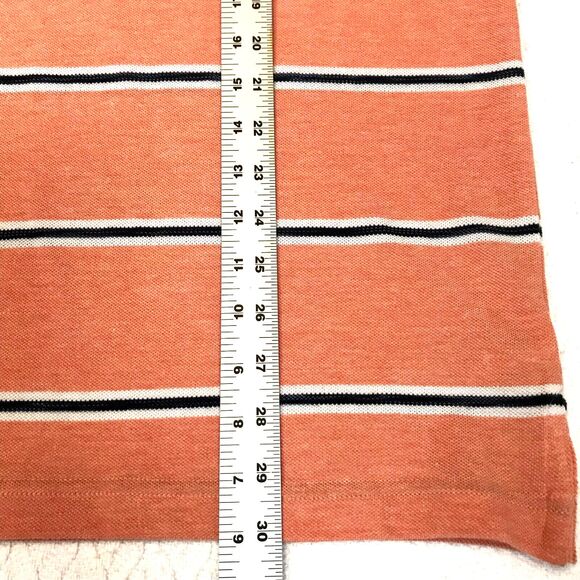 Southern Pines Mens Size XL Polo Shirt Pique Knit Short Sleeve Orange Stripe - Picture 5 of 8